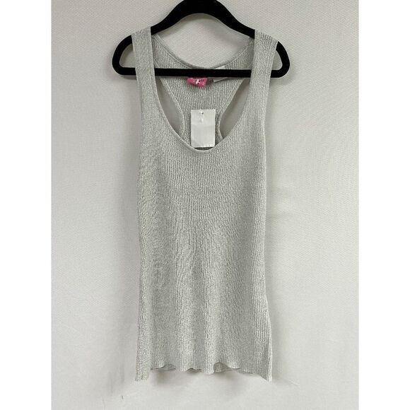 Kohl's Girls Pullover Scoop neck Racerback Ribbed Knit Tank Top White Medium NWT - Picture 1 of 4